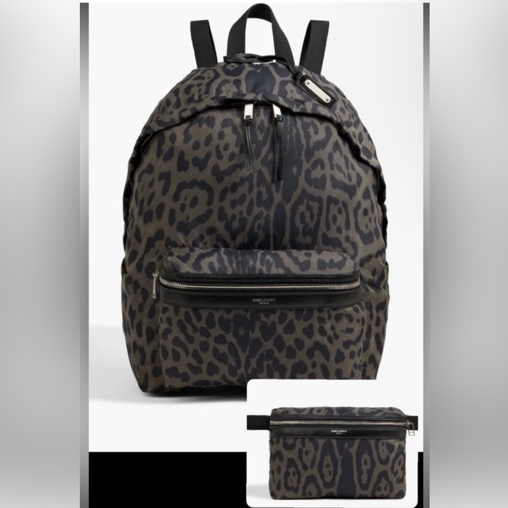 SAINT LAURENT FOLDABLE CITY PRINTED BACKPACK